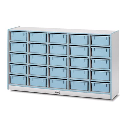 Jonti-Craft Rainbow Accents 25 Tub Mobile Storage, with Tubs, Coastal Blue 4026JCWW131